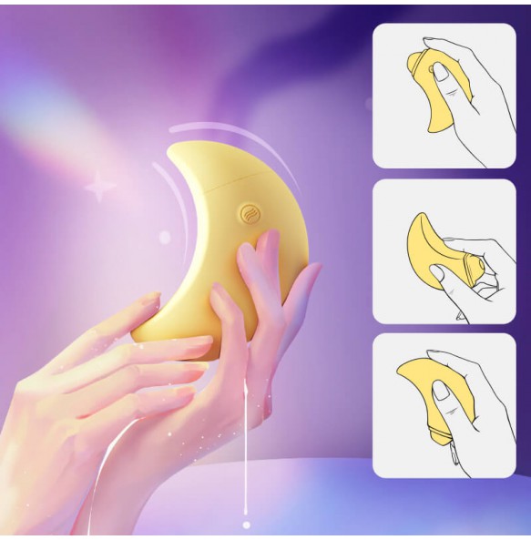 MizzZee - Moon Vibrating Suction Massager (Chargeable - Yellow)